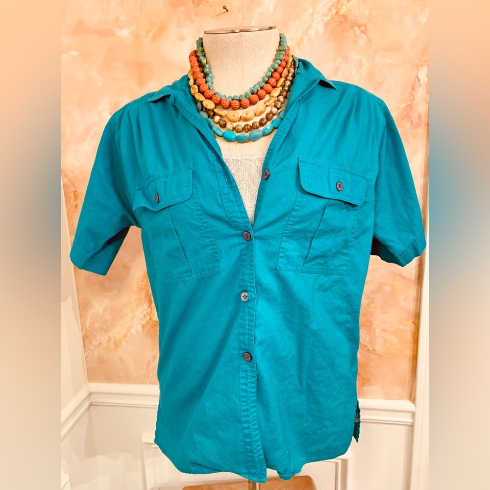 Vintage 80’s 90's Ariella Turquoise Aqua Blue Shoulder Pads